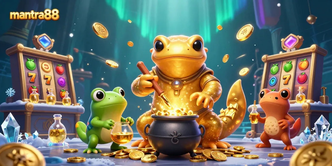 Experience winning strategies with mantra88 in this vibrant 3D slot-themed casino scene.
