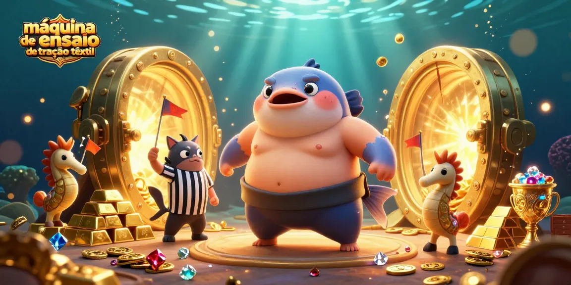 Watch the fugu sumo wrestling while the sea spectators cheer in this vibrant máquina de ensaio de tração têxtil scene.