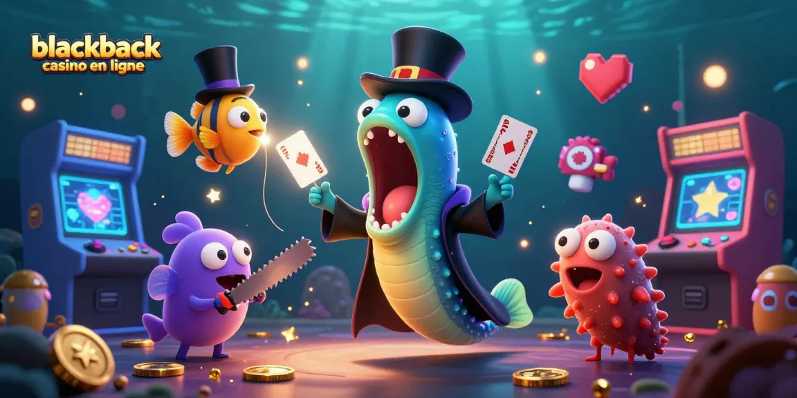 Jouez au blackjack casino en ligne avec des personnages marins colorés dans un décor magique.