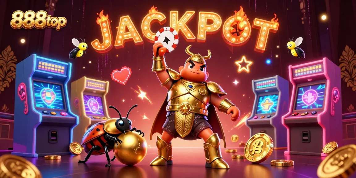 Join the action at 888top with a triumphant beetle championing a poker chip, igniting excitement!