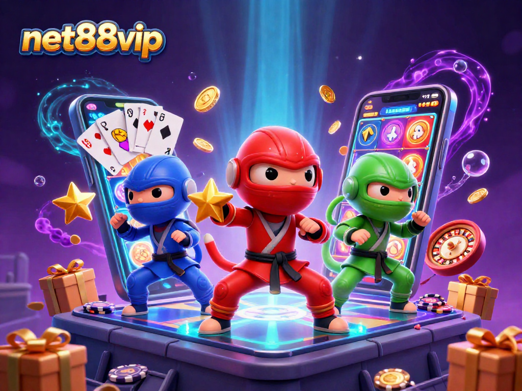 Experience dynamic slots action with net88vip as colorful chameleons engage in casino games.