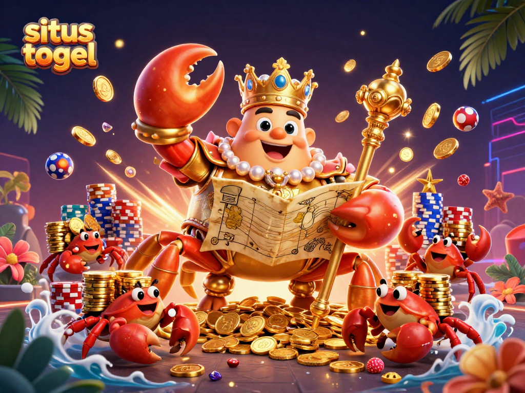 Experience thrilling wins in situs togel with a vibrant crab emperor amidst dynamic lottery elements.