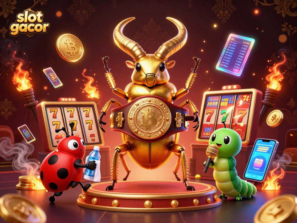 Spin the reels for big wins with slot gacor in this vibrant casino-themed illustration.