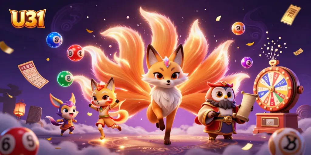 U31 showcases vibrant spirit characters in a dynamic casino scene filled with lottery elements.