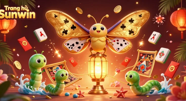 Experience the thrill of gambling at Trang chủ Sunwin, featuring golden creatures and vibrant casino elements.